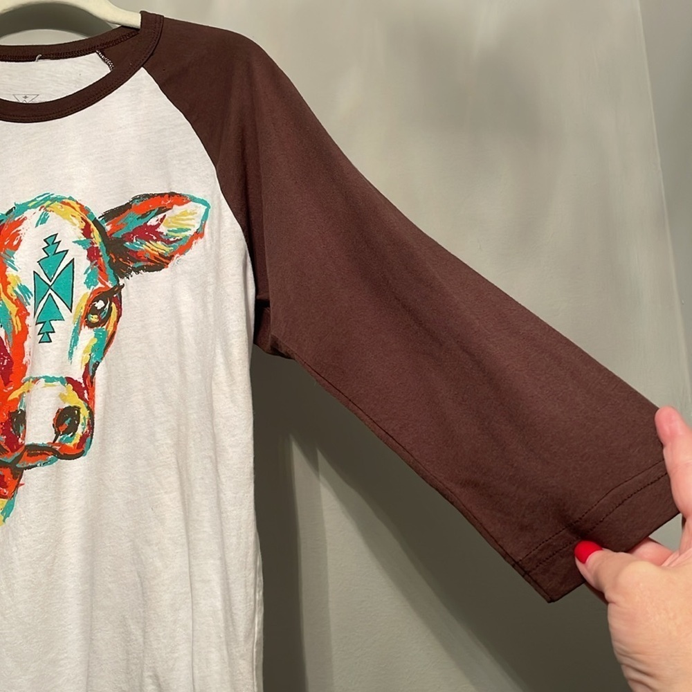 CRAZY TRAIN WESTERN COW TEE SIZE S - Picture 3 of 5